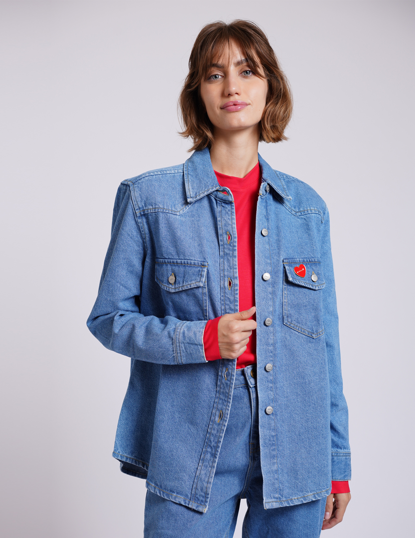ג'קט ג'ינס DENIM JACKET כחול – תמונה 3